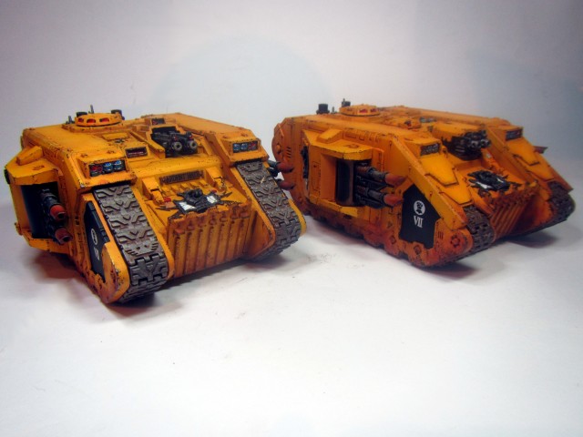 A comparison of the standard MKIIB land raider and my converted version